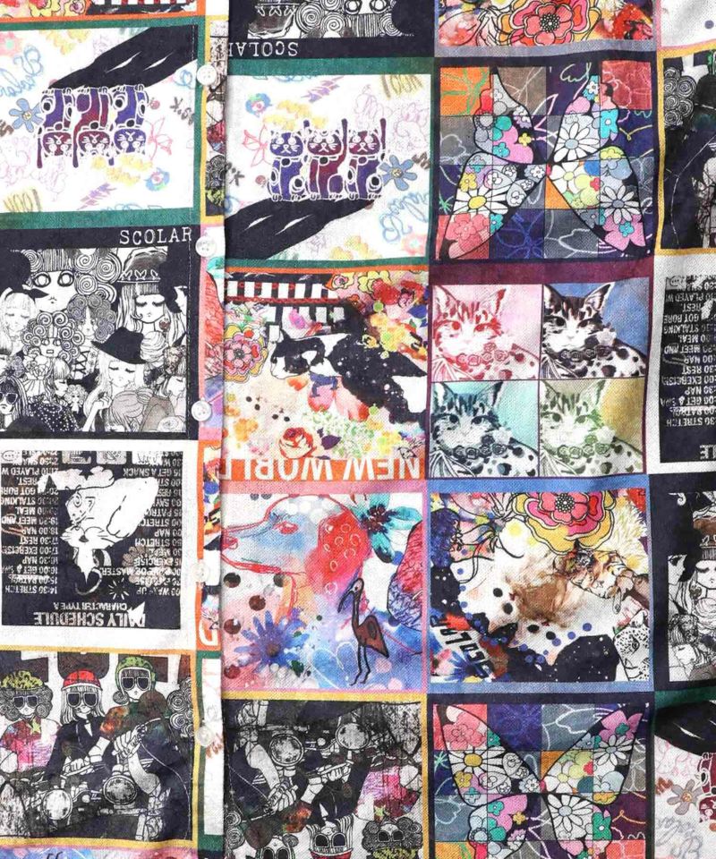 アニマル×蝶柄 前開きクラッシュベロアワンピース-17