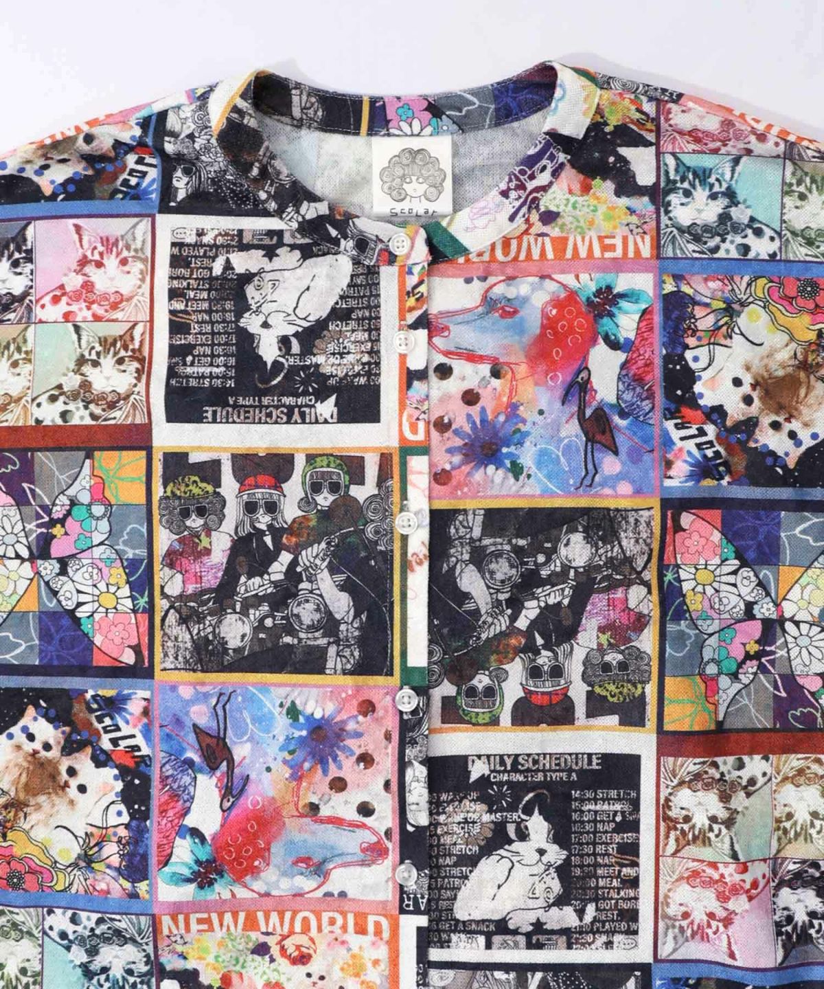 アニマル×蝶柄 前開きクラッシュベロアワンピース-18