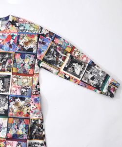 153759：アニマル×蝶柄 前開きクラッシュベロアワンピースの通販-ScoLar