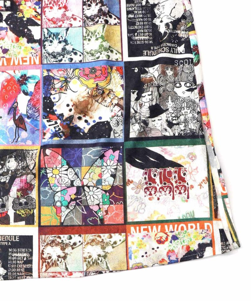 アニマル×蝶柄 前開きクラッシュベロアワンピース-20