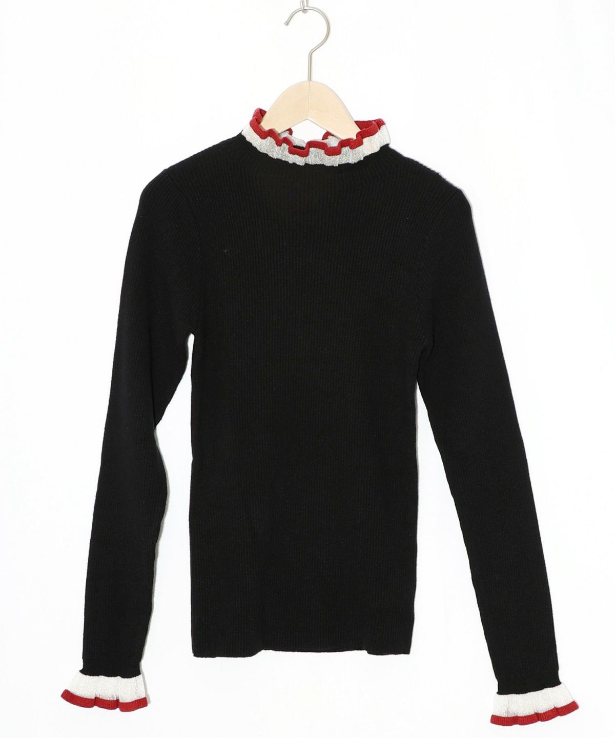 シアー×ニット 切替トップス-10