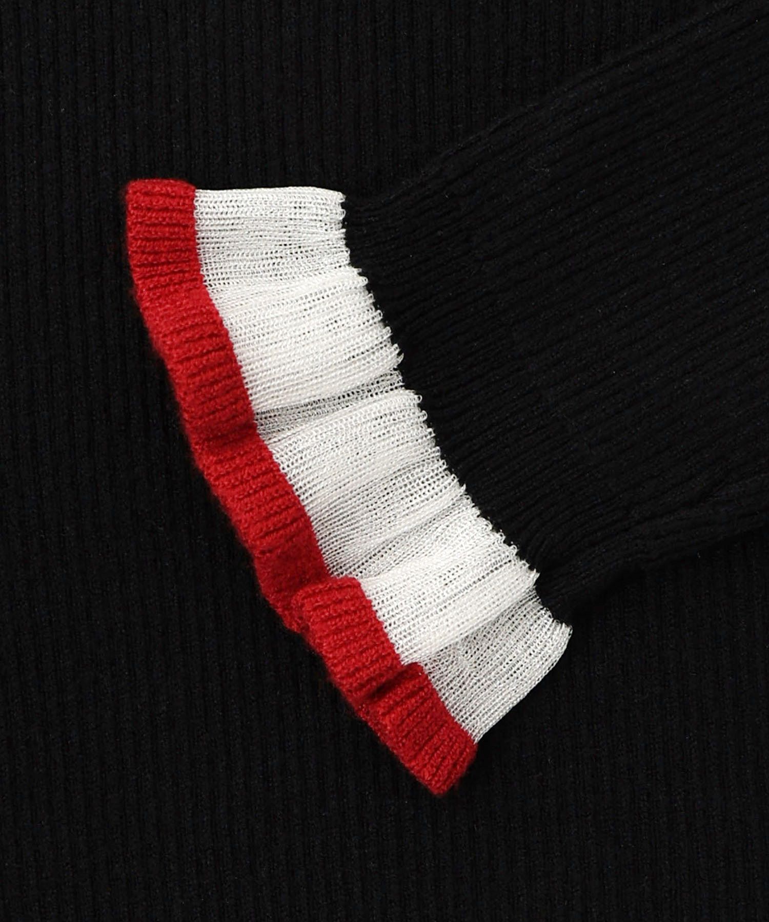 シアー×ニット 切替トップス-11