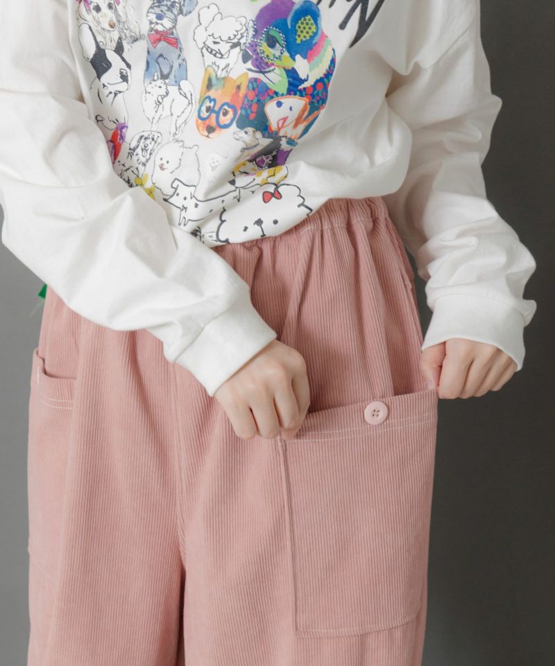 スカラーちゃん刺繍コーデュロイパンツ-5