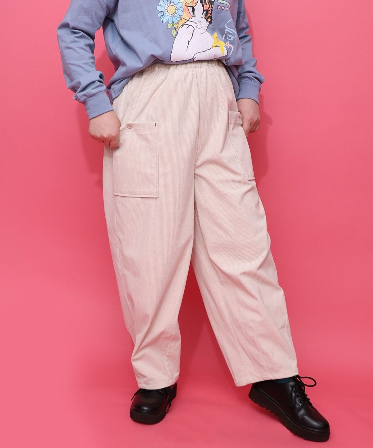 スカラーちゃん刺繍コーデュロイパンツ-11