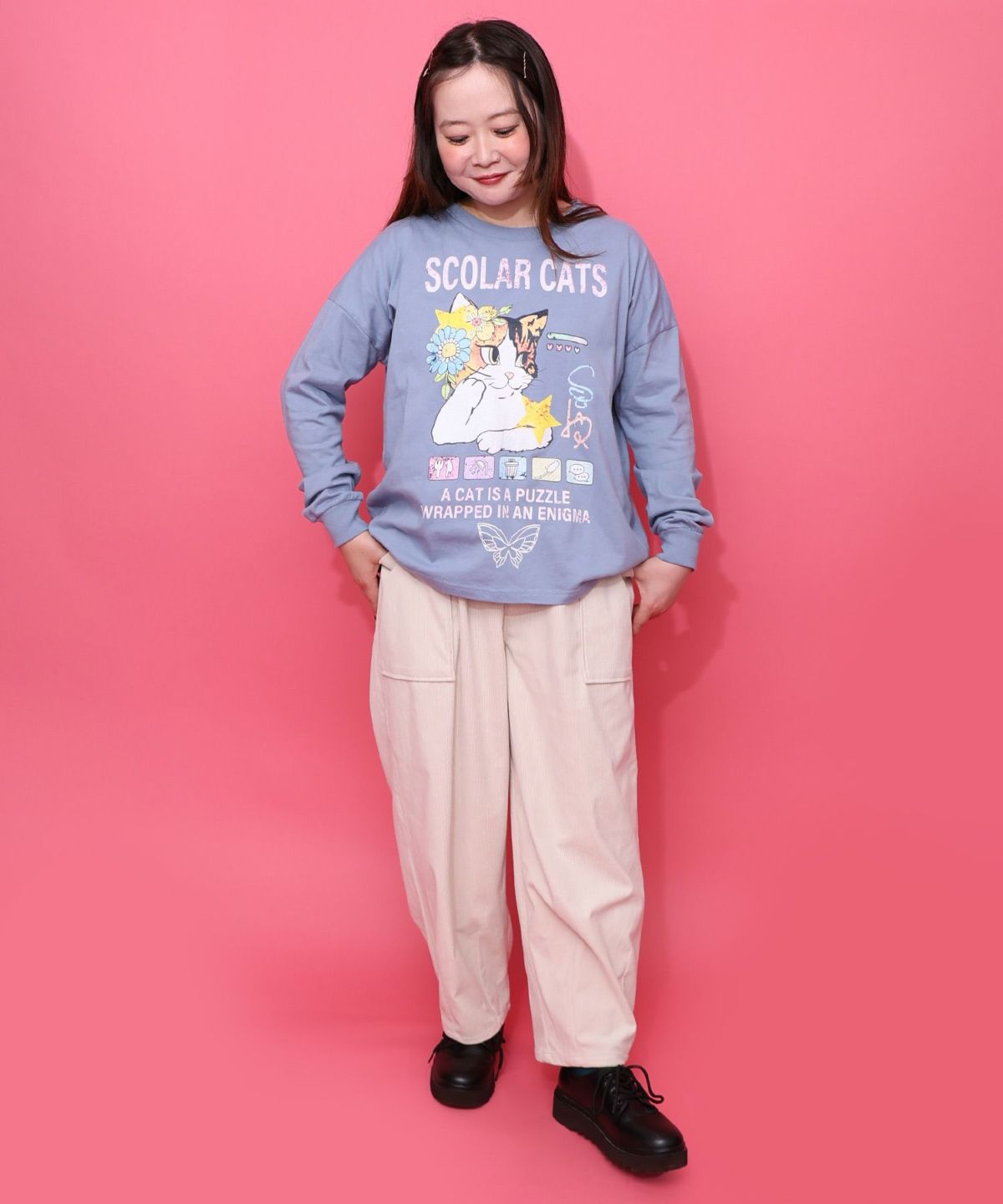 スカラーちゃん刺繍コーデュロイパンツ-12