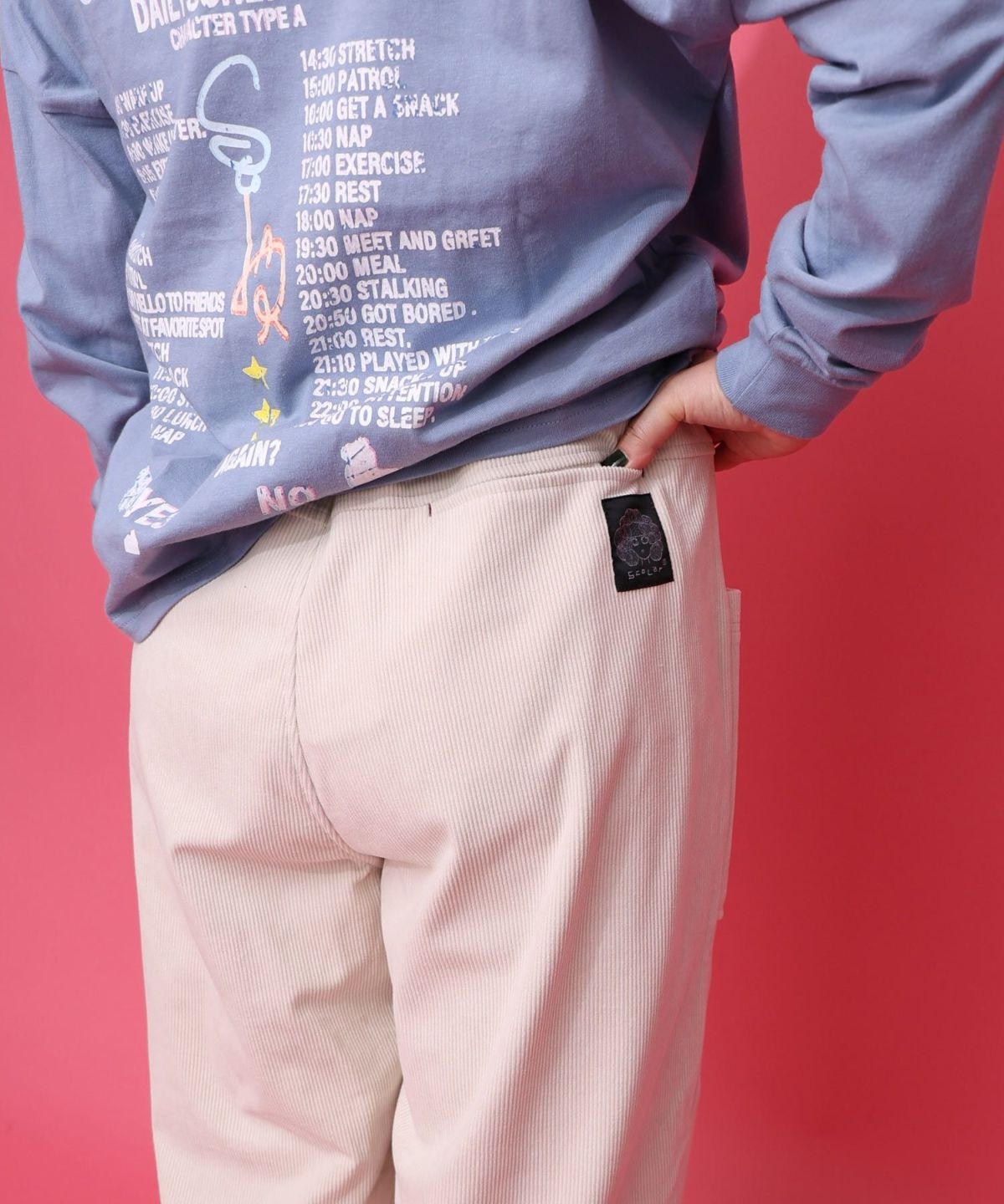 スカラーちゃん刺繍コーデュロイパンツ-15