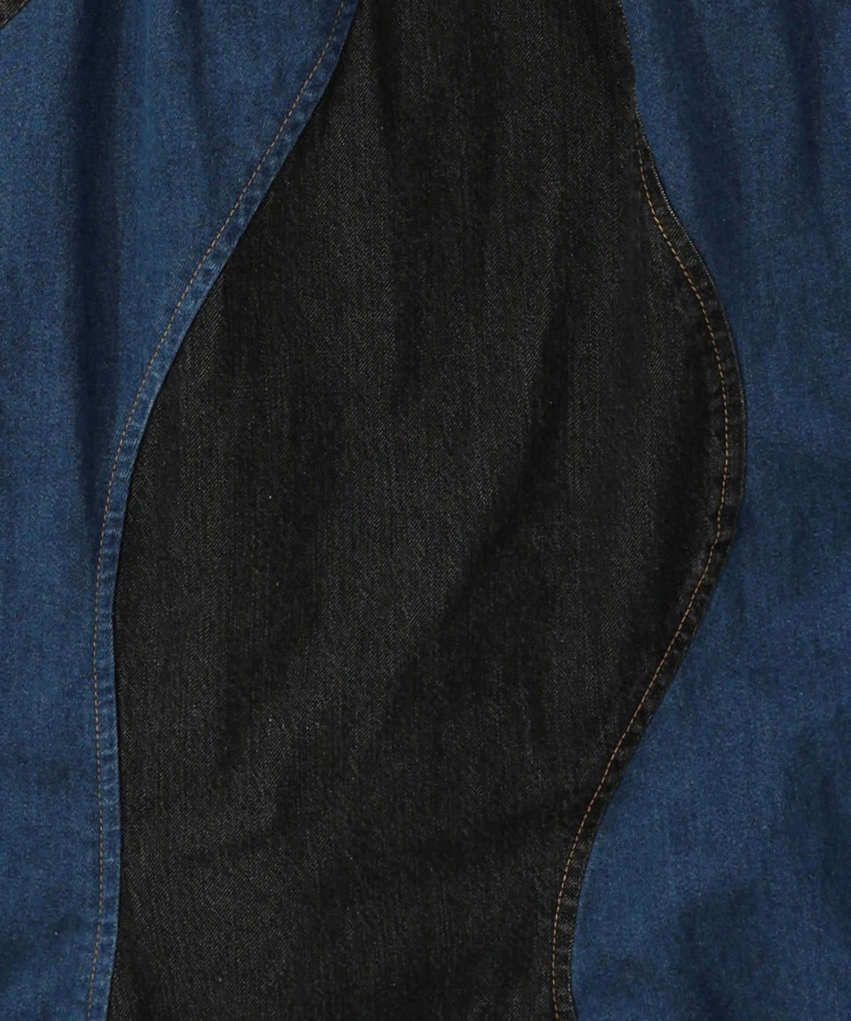 花柄ジャガードデニム×波模様デニムスカート-14