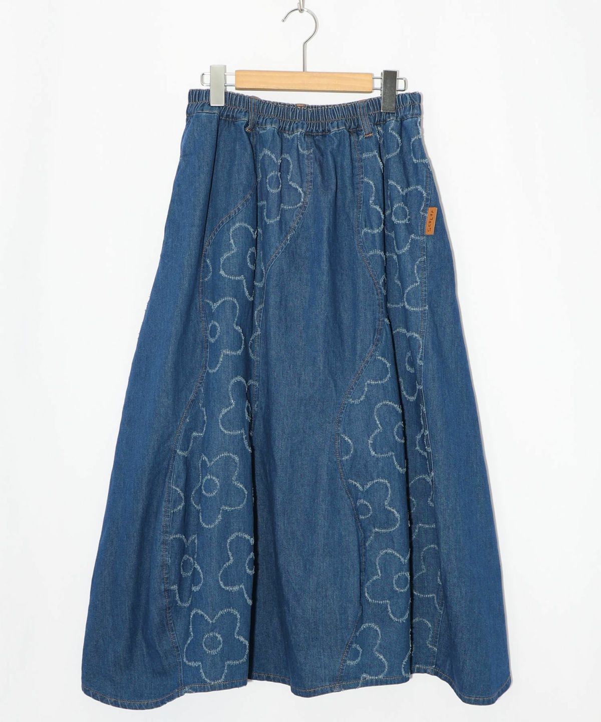 花柄ジャガードデニム×波模様デニムスカート-15