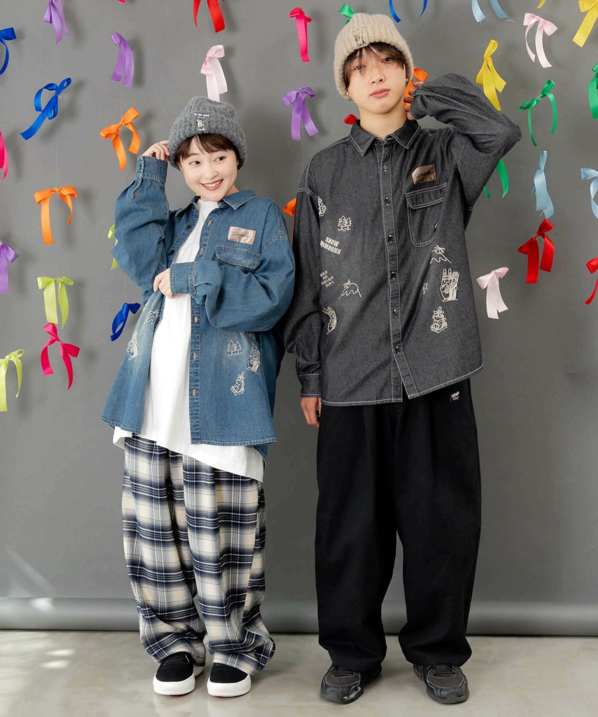 ネコのたからもの刺繍ニット帽-7