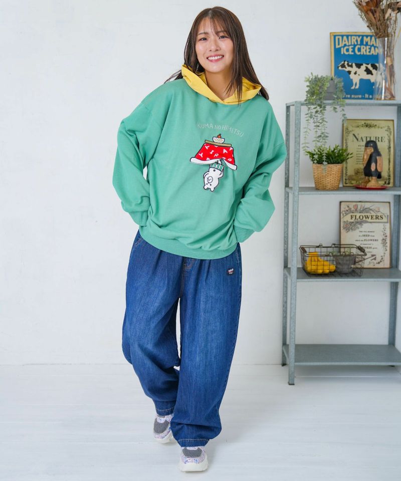 ぐうたらの極み こたつクマフード付きプルオーバー-2