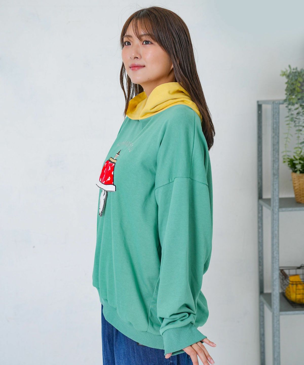 ぐうたらの極み こたつクマフード付きプルオーバー-3