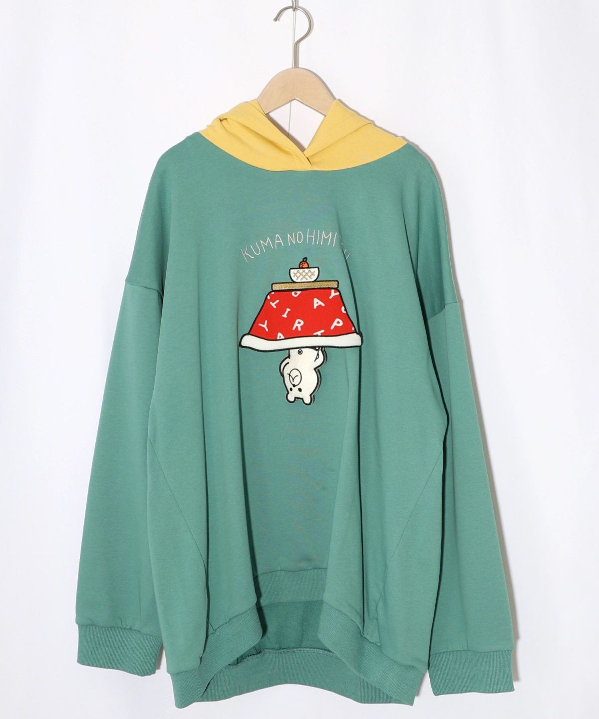 ぐうたらの極み こたつクマフード付きプルオーバー-18