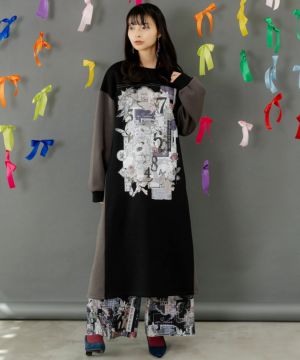 Scolar 花柄ジャケットとネイビーパンツセット Scolar 花柄ジャケットとネイビーパンツセット