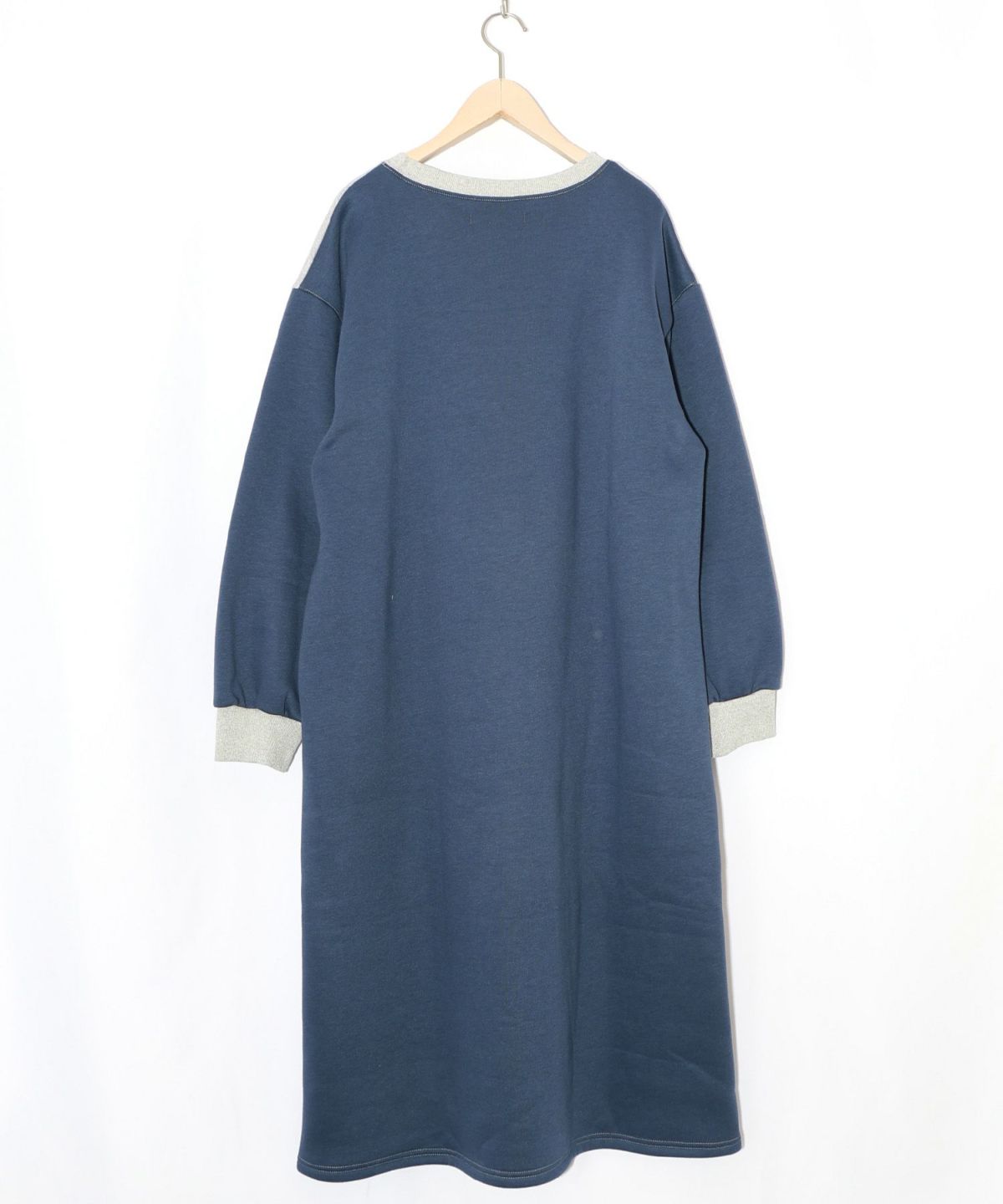 コラージュ柄裏起毛ワンピース-12