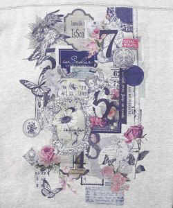 コラージュ柄裏起毛ワンピース-13