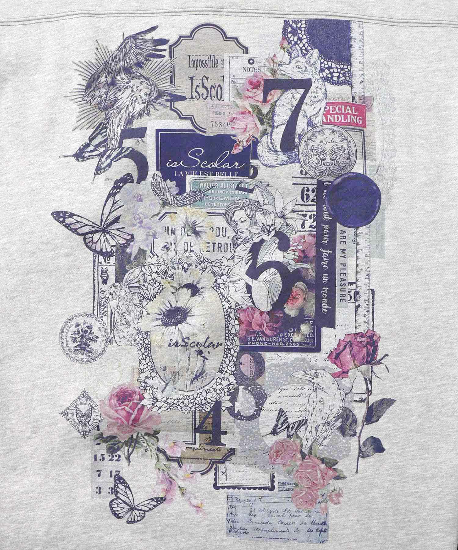 コラージュ柄裏起毛ワンピース-13