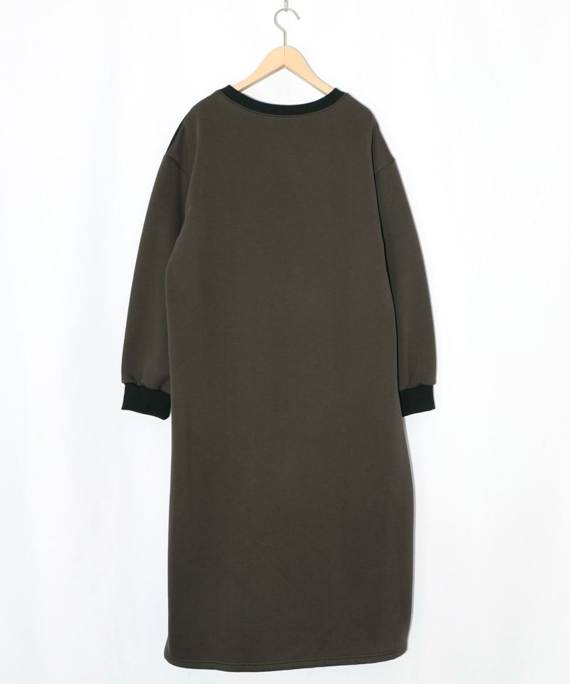 コラージュ柄裏起毛ワンピース-15