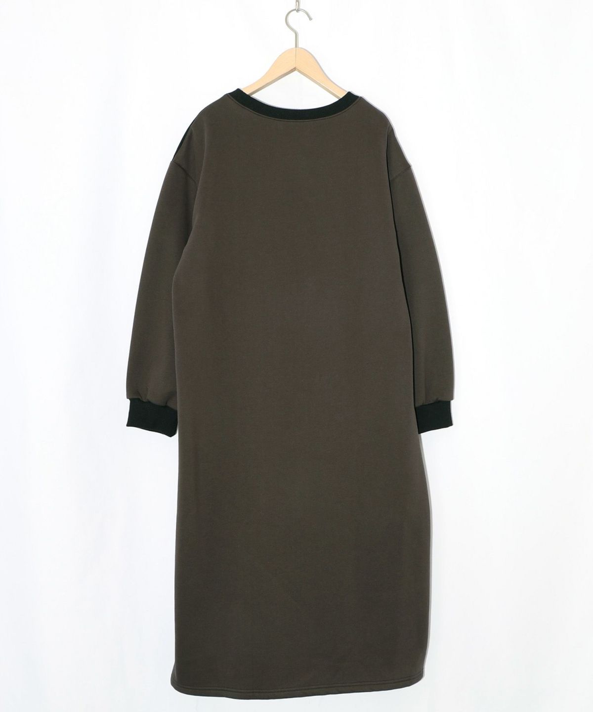 コラージュ柄裏起毛ワンピース-15