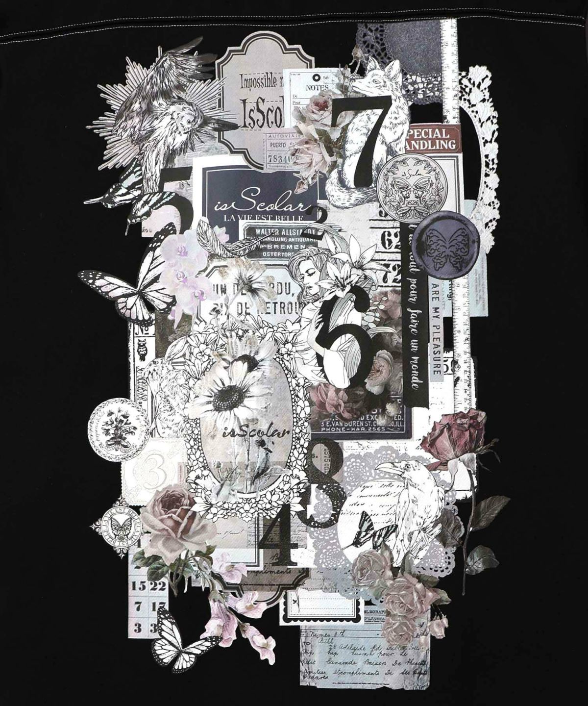 コラージュ柄裏起毛ワンピース-16