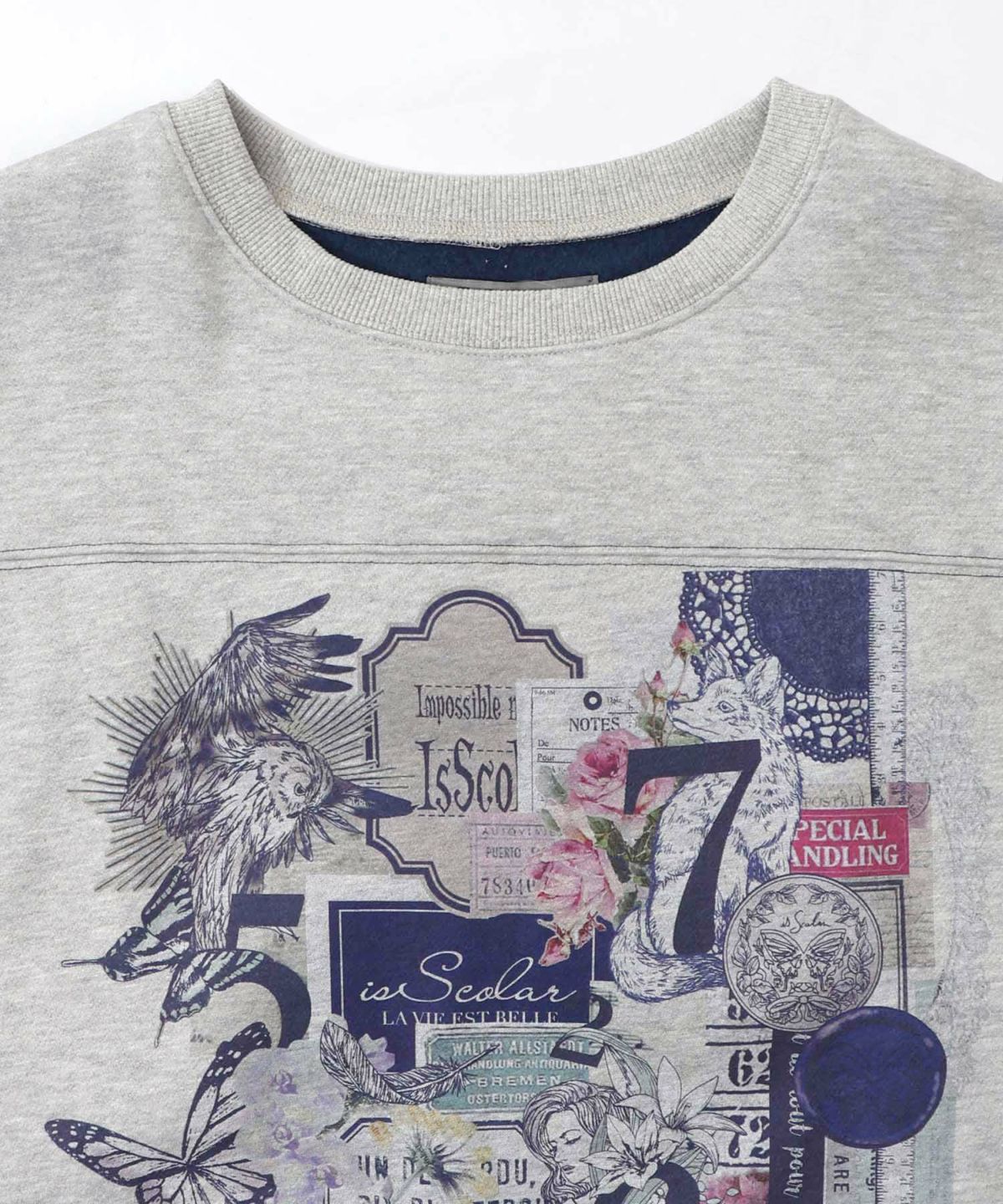 コラージュ柄裏起毛ワンピース-17