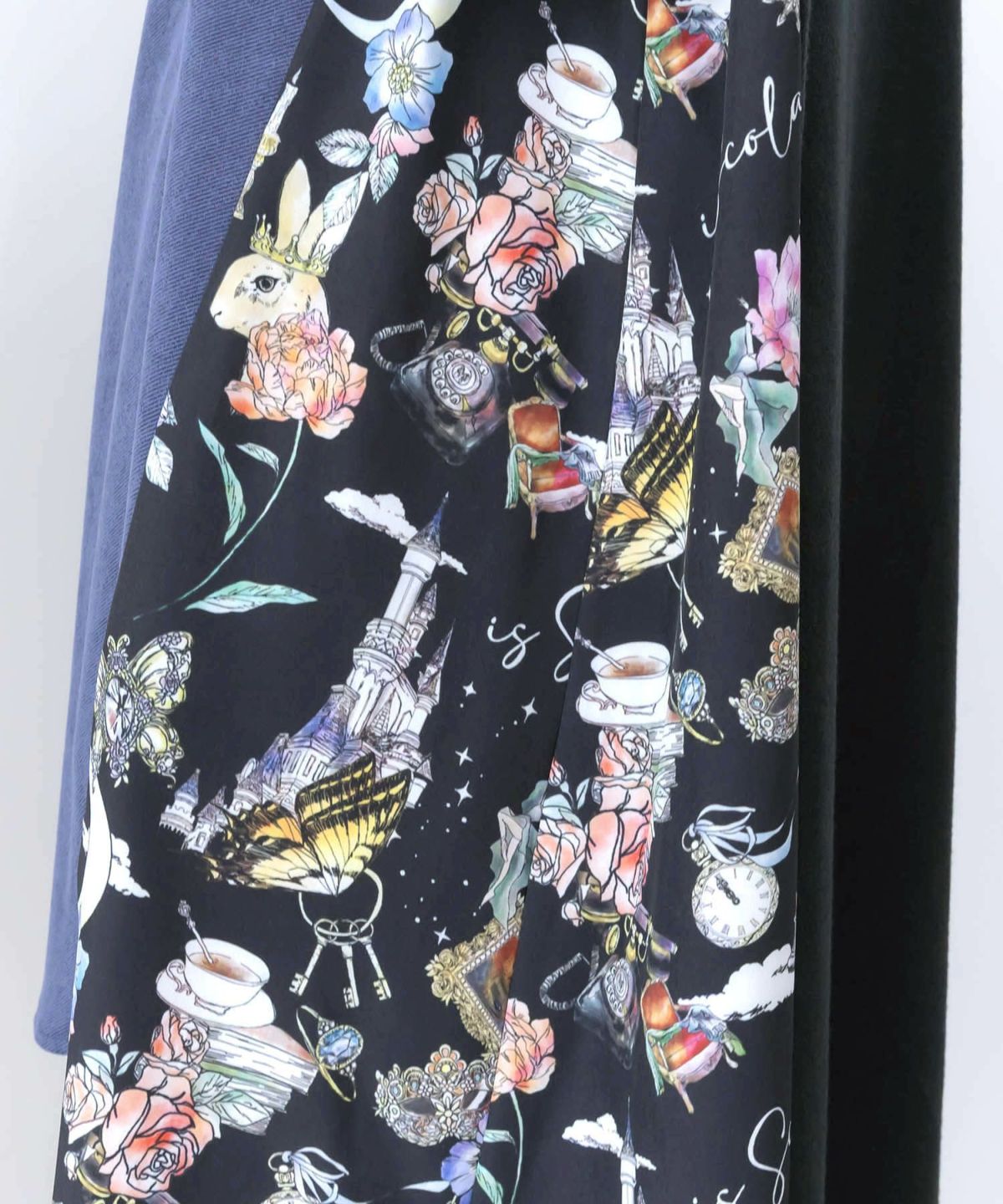 アンティーク柄 3素材切替ロングカーディガン-9