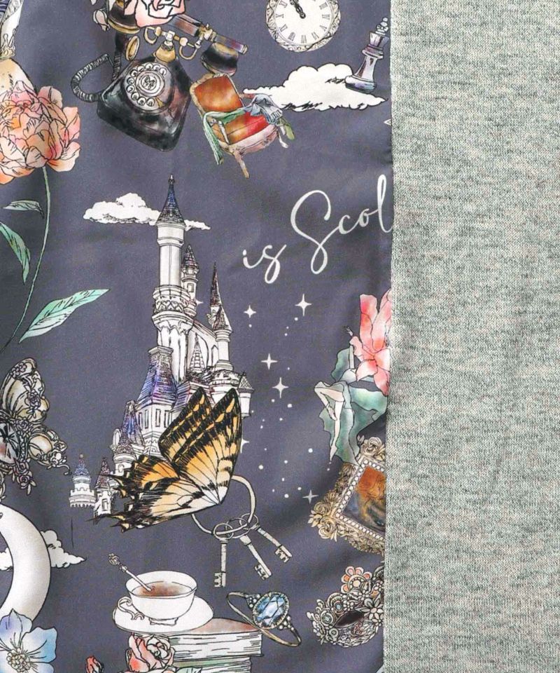 アンティーク柄 3素材切替ロングカーディガン-12