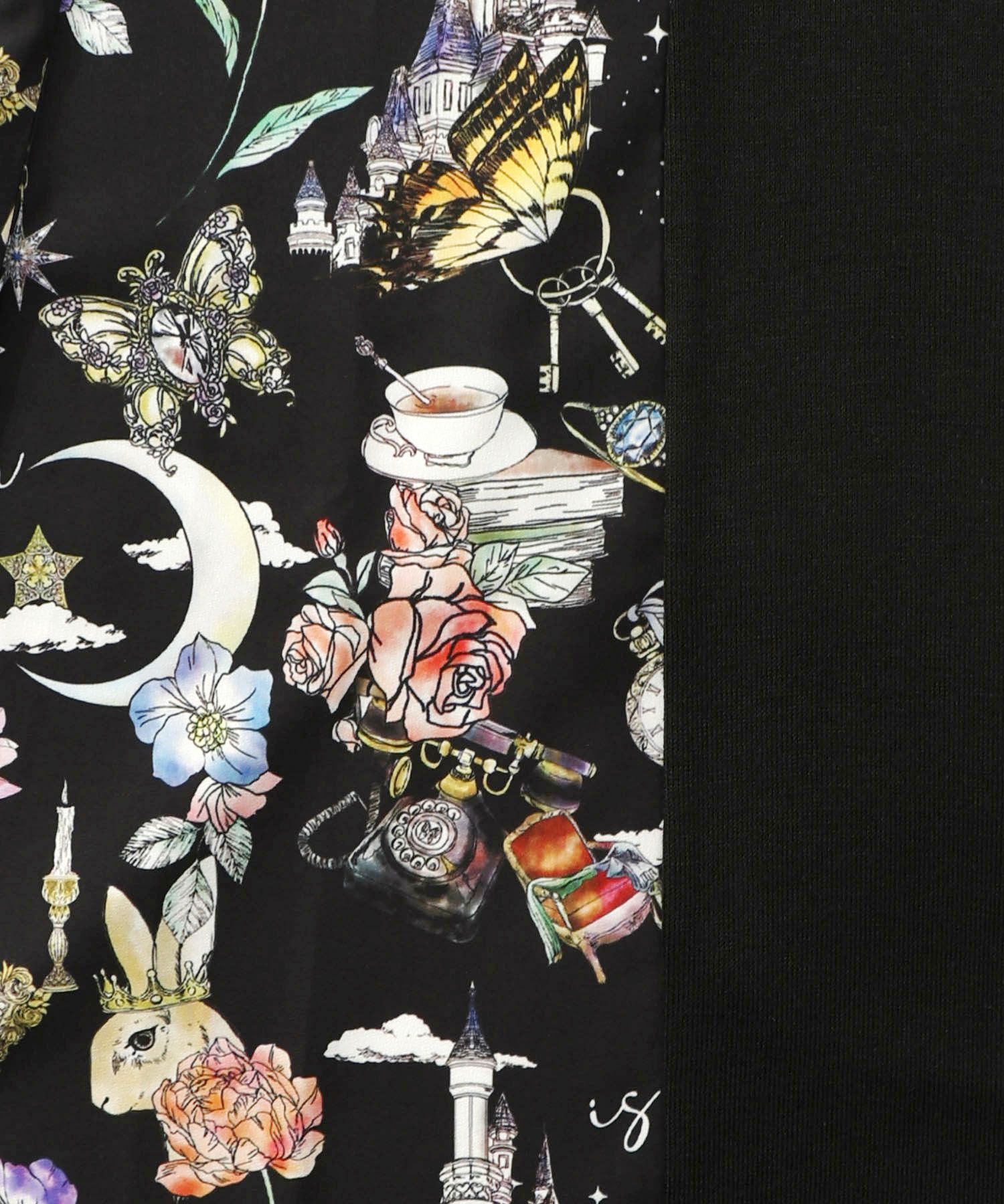 アンティーク柄 3素材切替ロングカーディガン-15