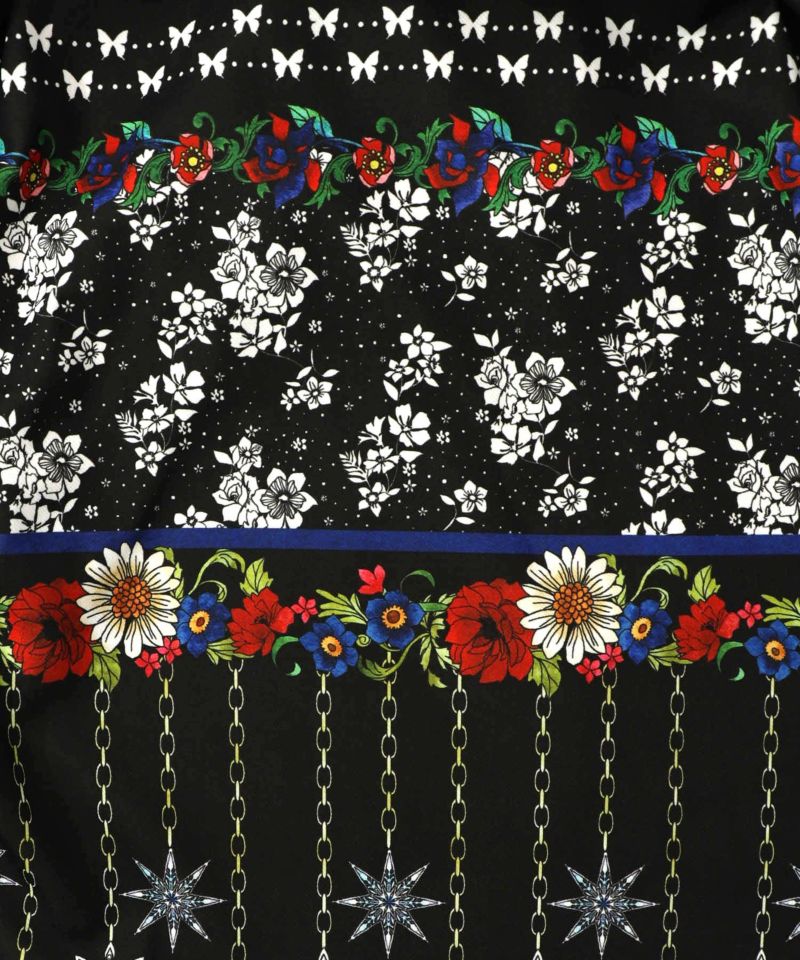 冬のオーナメント×花柄 裏起毛スカート-9