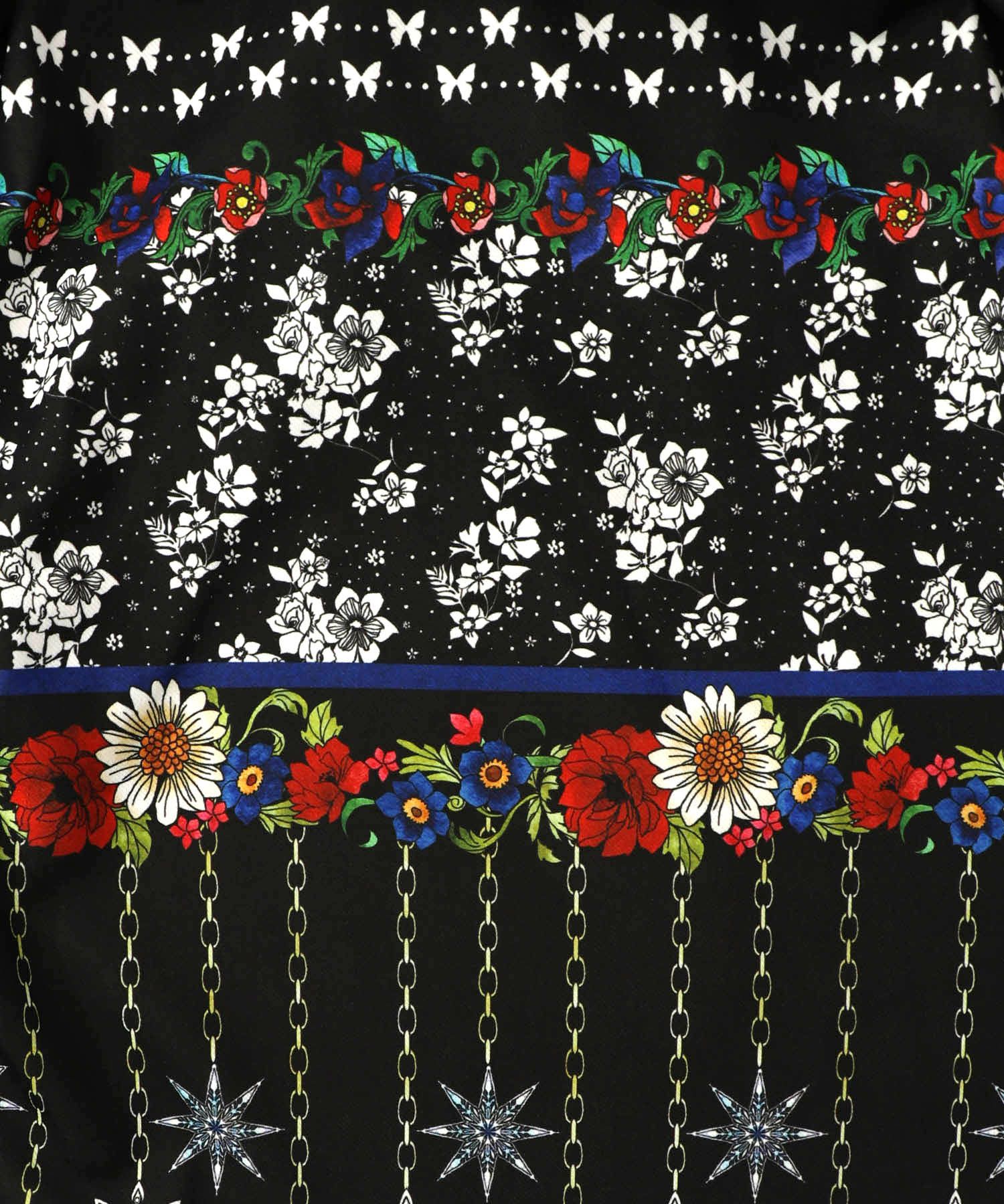 冬のオーナメント×花柄 裏起毛スカート-9