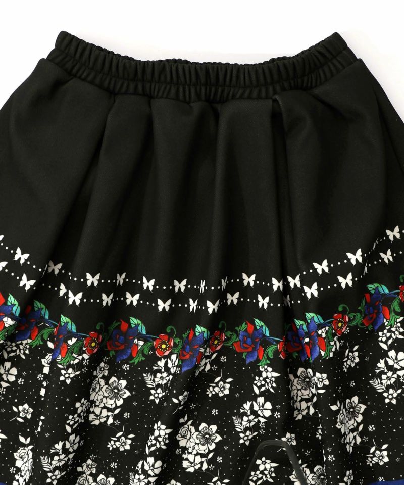 冬のオーナメント×花柄 裏起毛スカート-12