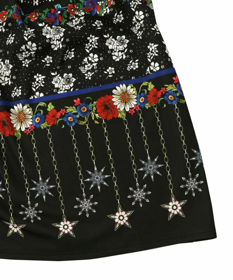 冬のオーナメント×花柄 裏起毛スカート-13