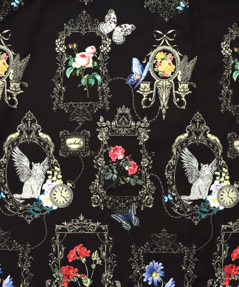 ヴィンテージ風額縁柄シャツワンピース-12