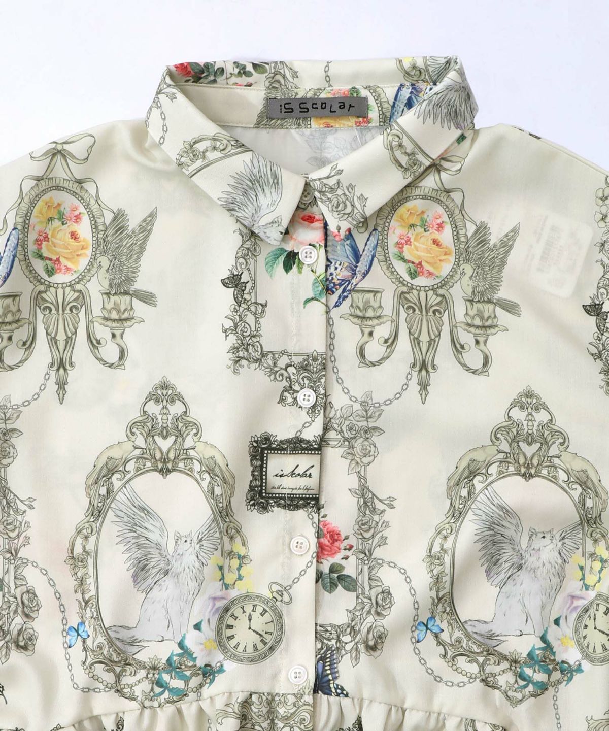 ヴィンテージ風額縁柄シャツワンピース-13