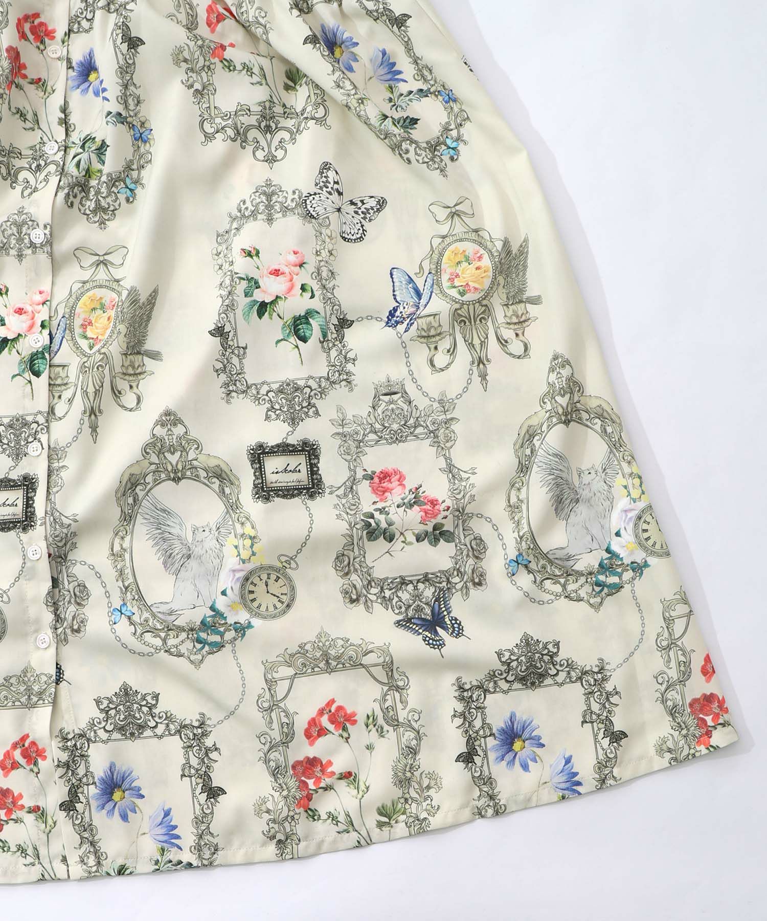 553282：ヴィンテージ風額縁柄シャツワンピースの通販-ScoLar