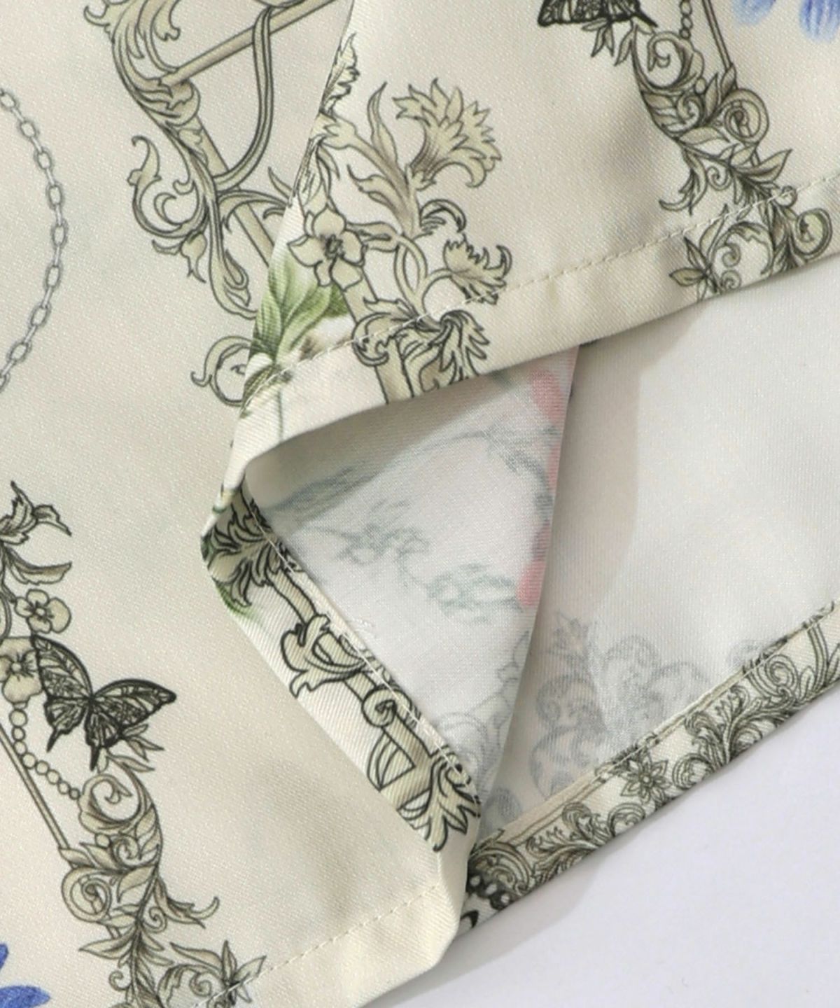 ヴィンテージ風額縁柄シャツワンピース-17