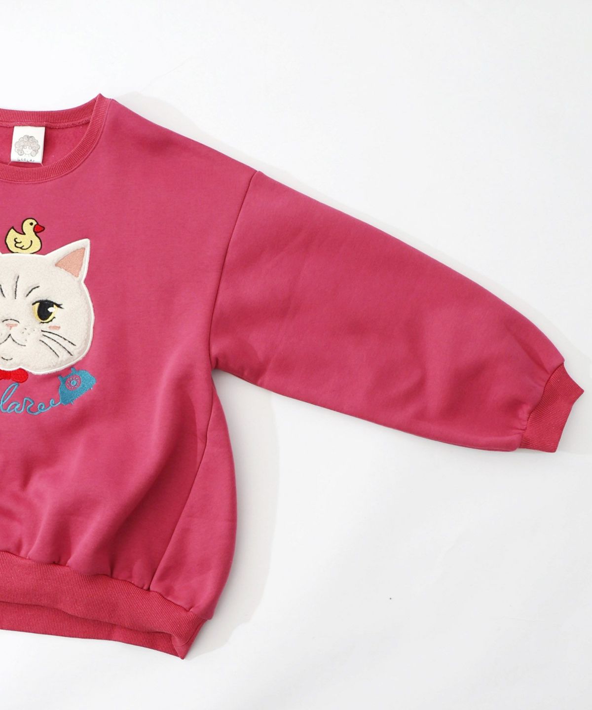 ネコのボアアップリケ×刺繍 裏起毛プルオーバー-15