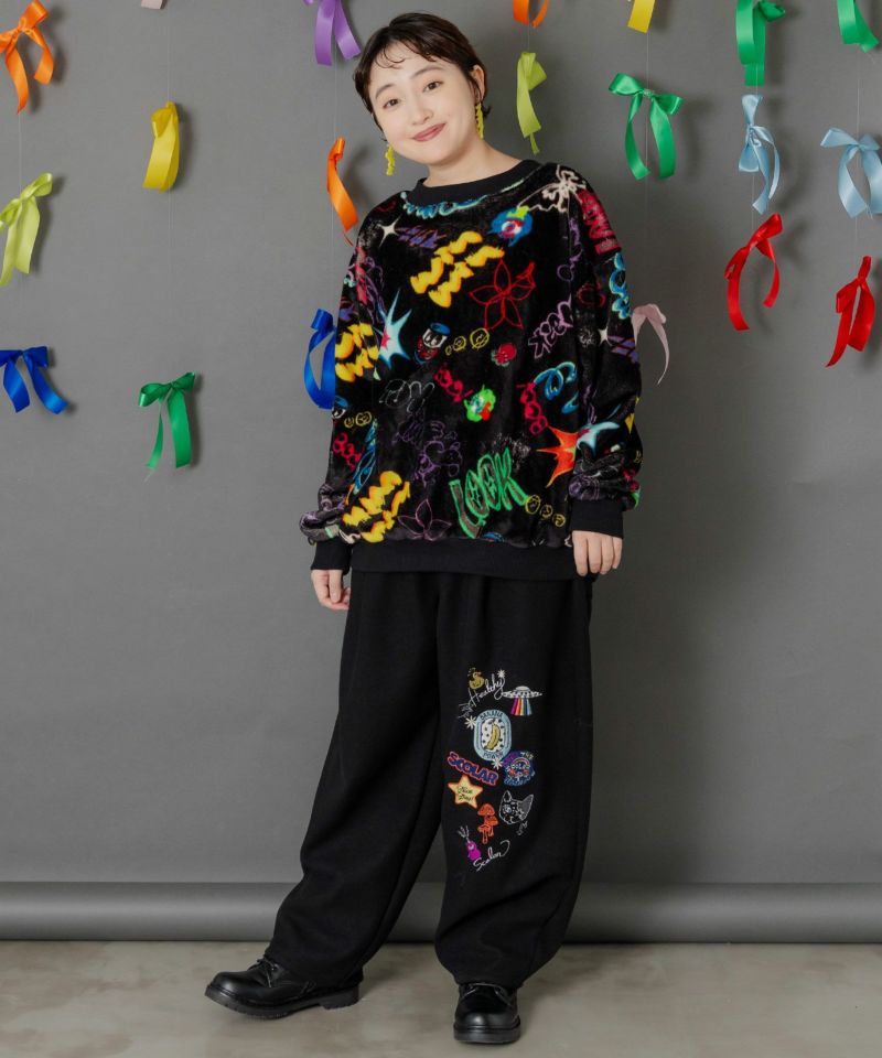 POP刺繍起毛あったかパンツ-2