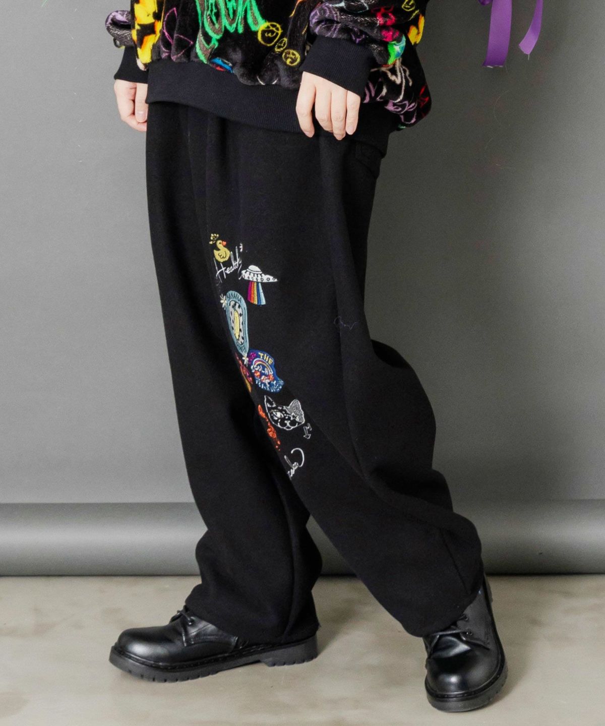 POP刺繍起毛あったかパンツ-3