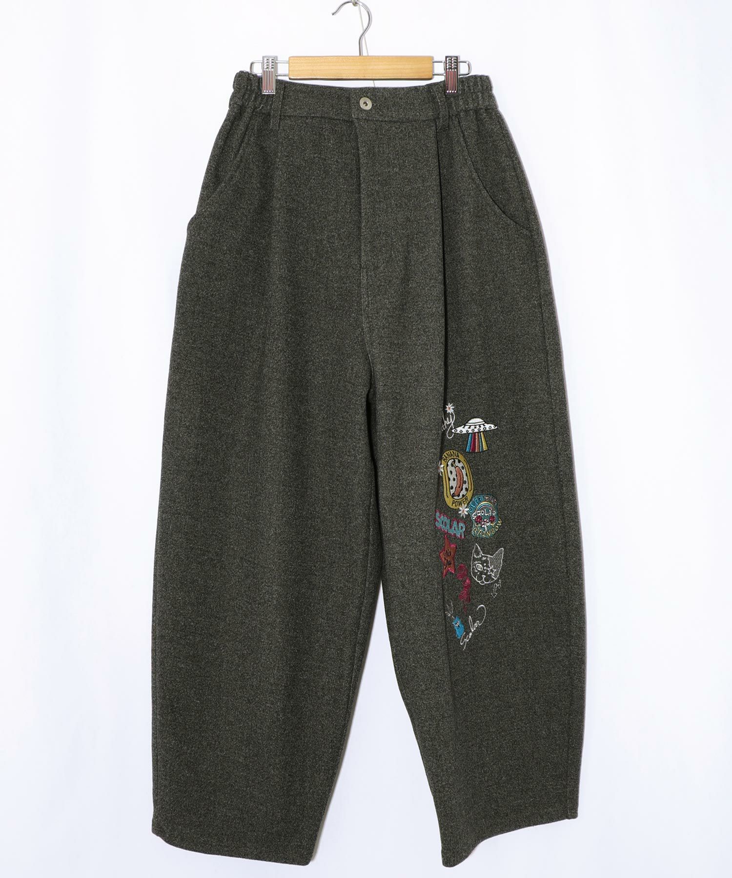 153765：POP刺繍起毛あったかパンツの通販-ScoLar