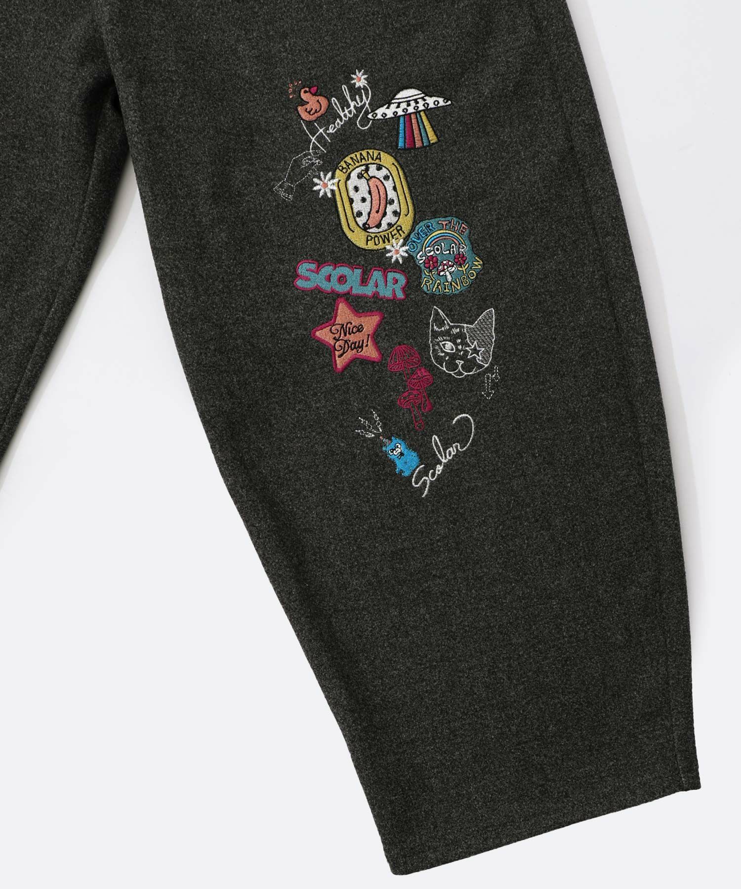 新品タグ付 スカラー　153765：POP刺繍起毛あったかパンツ 153765：POP刺繍起毛あったかパンツの通販-ScoLar