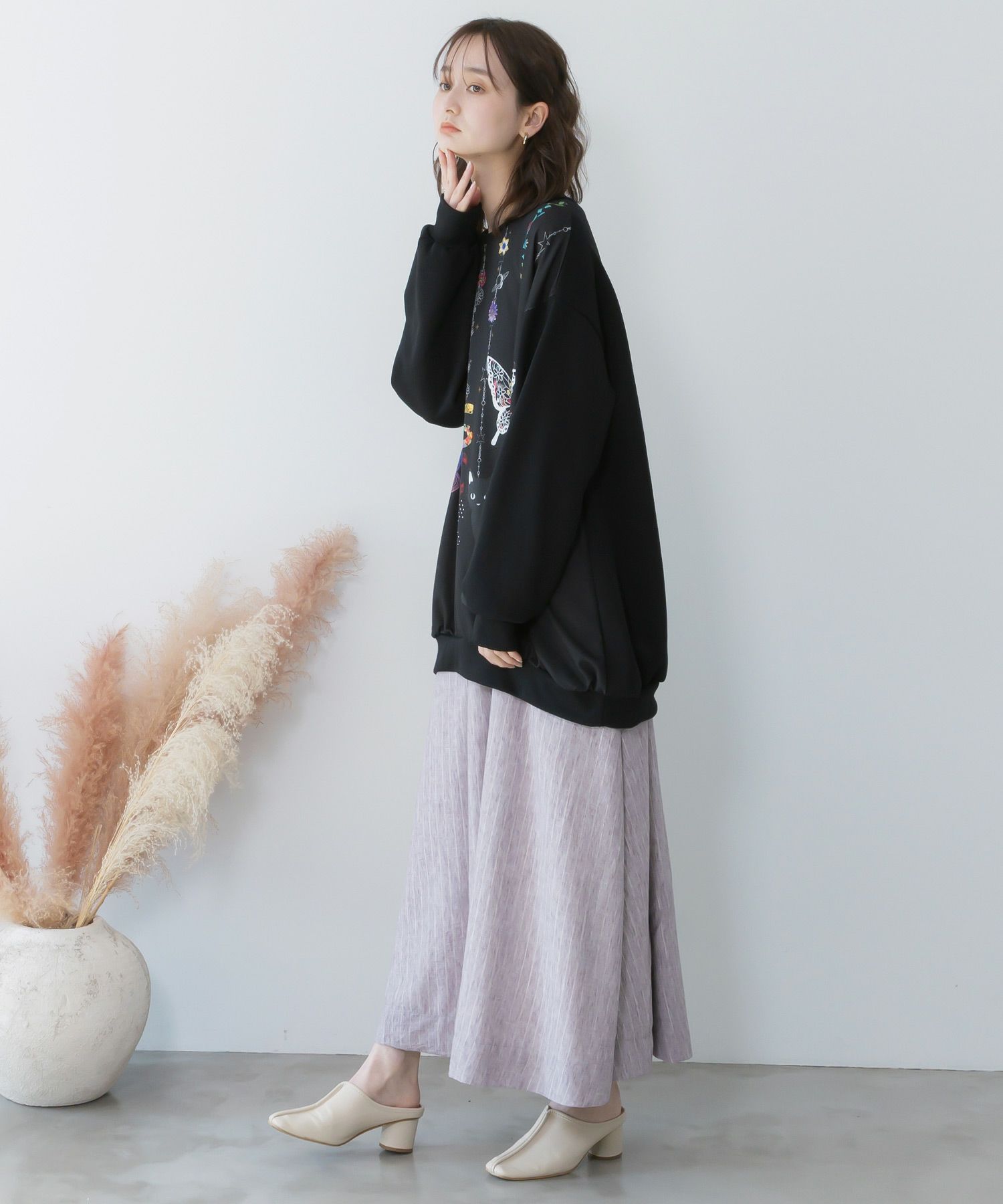 153764：スカラーガーランド柄裏毛チュニックの通販-ScoLar