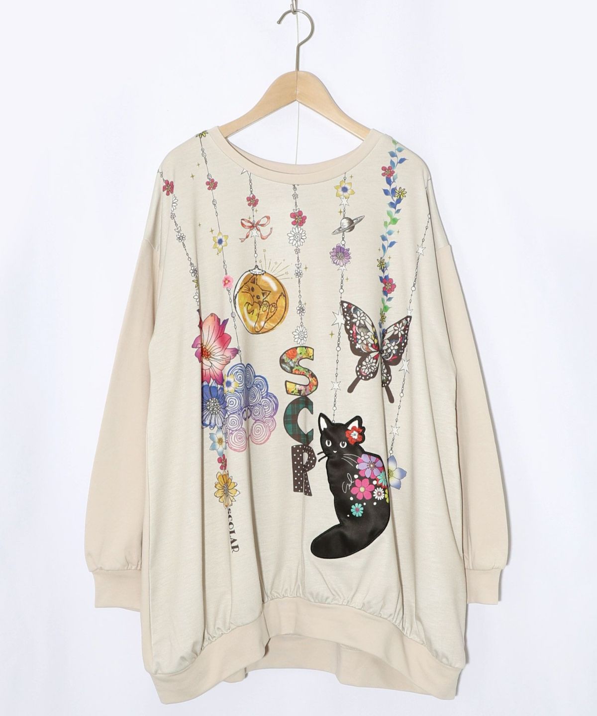 スカラーガーランド柄裏毛チュニック-9