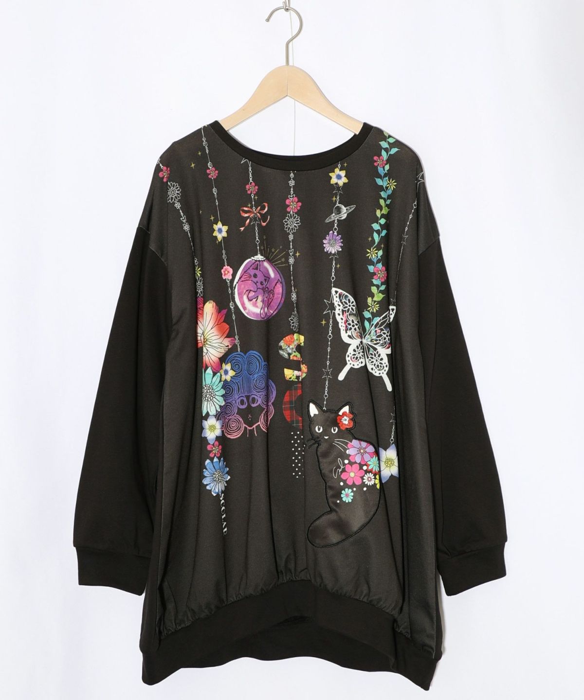 スカラーガーランド柄裏毛チュニック-11