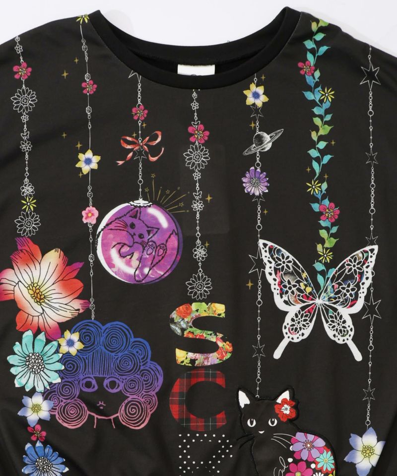 スカラーガーランド柄裏毛チュニック-12