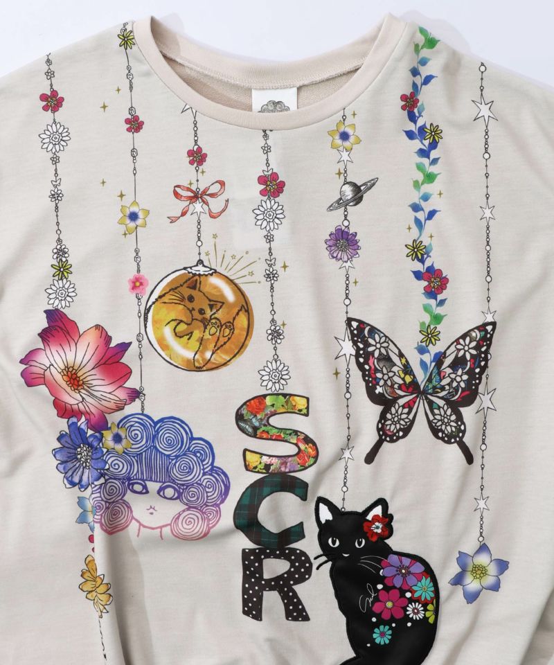 スカラーガーランド柄裏毛チュニック-13