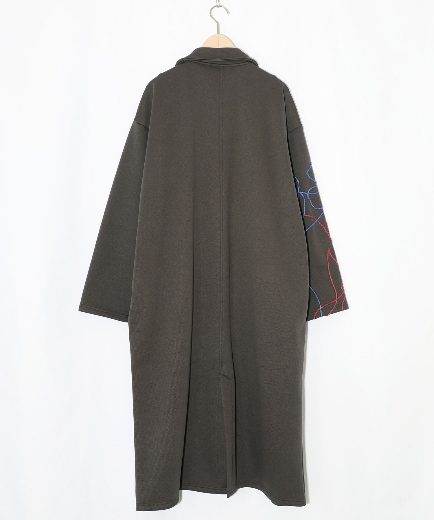 153762：サイン風コード叩き付け ツイル起毛×ボアロングコートの通販