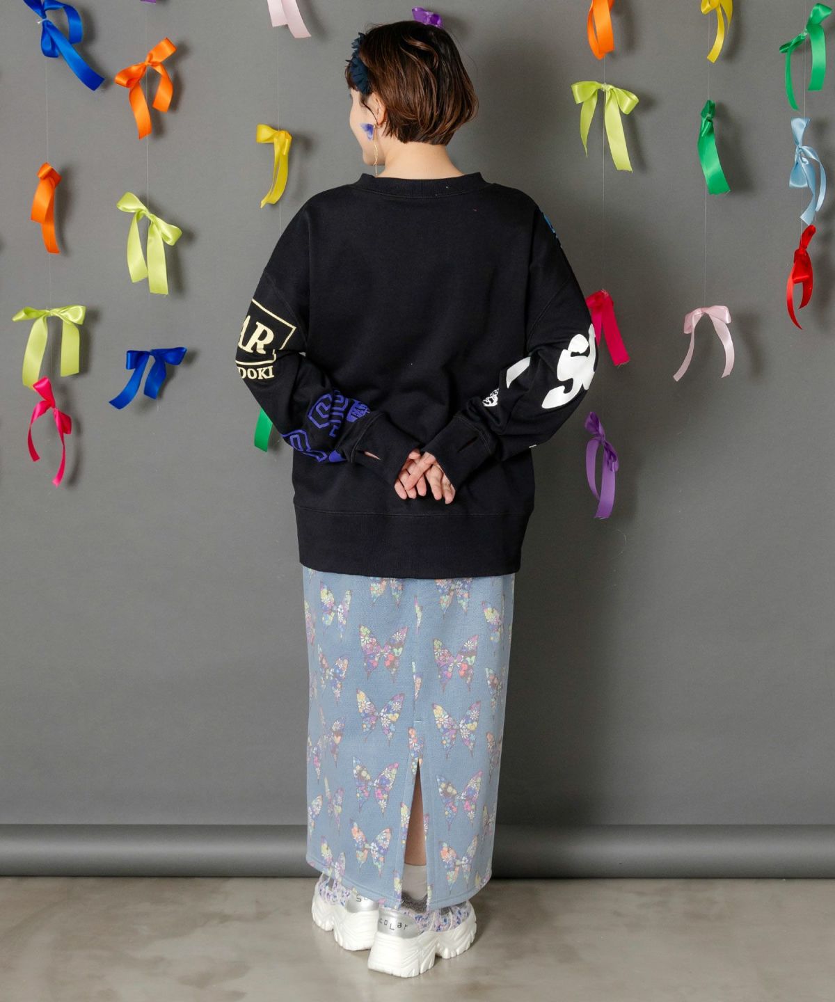 アニマルor蝶柄 裏ボアあったかスカート-7