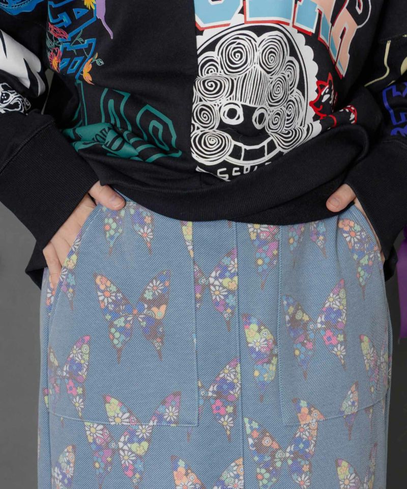 アニマルor蝶柄 裏ボアあったかスカート-8