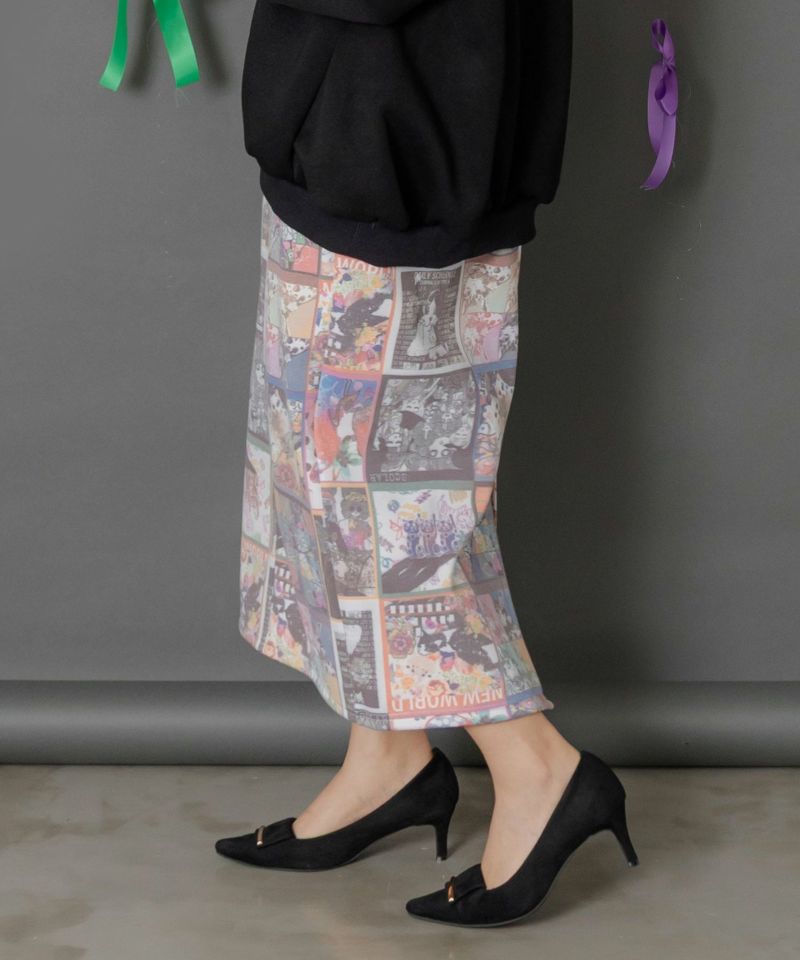 アニマルor蝶柄 裏ボアあったかスカート-12