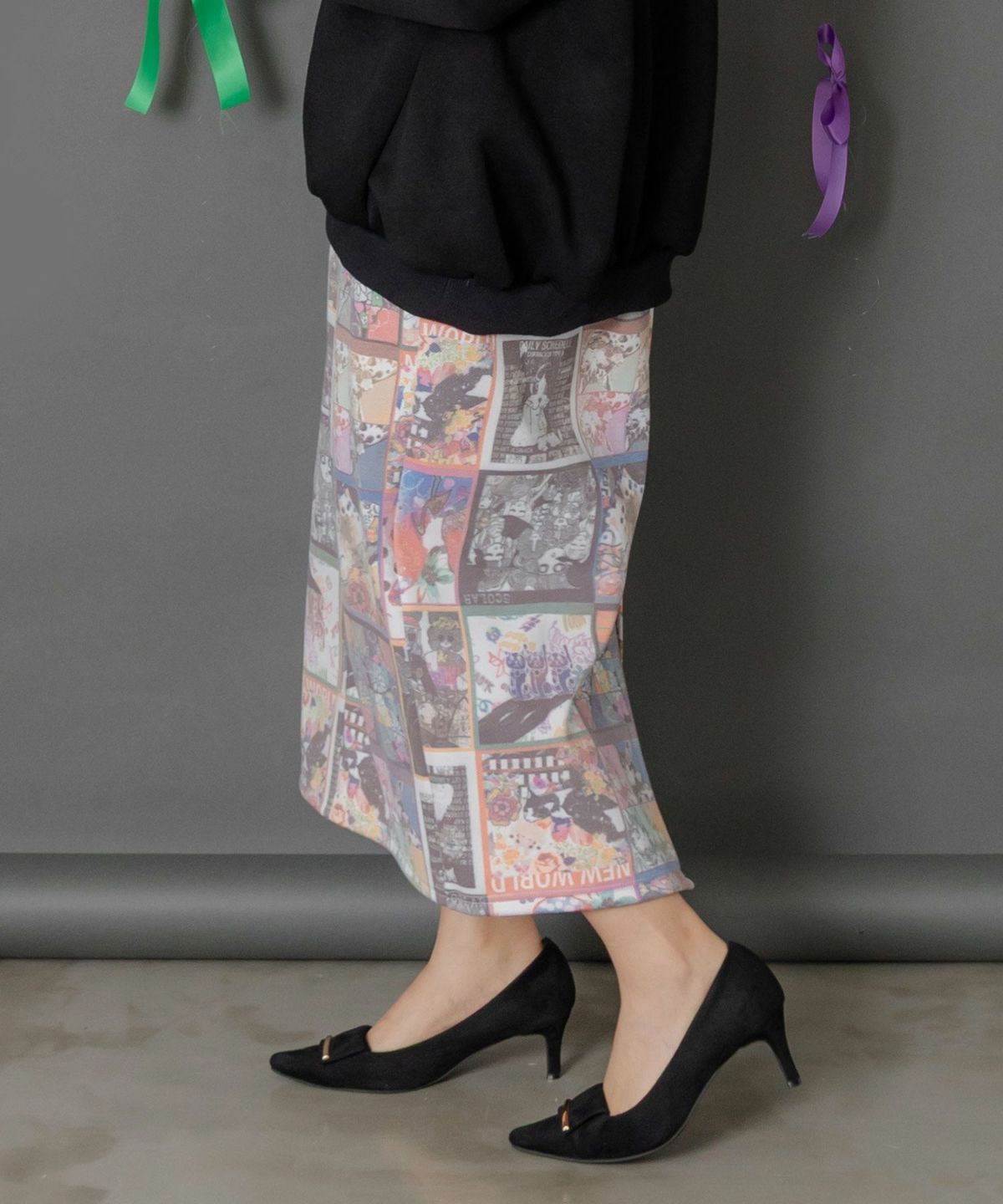 アニマルor蝶柄 裏ボアあったかスカート-12